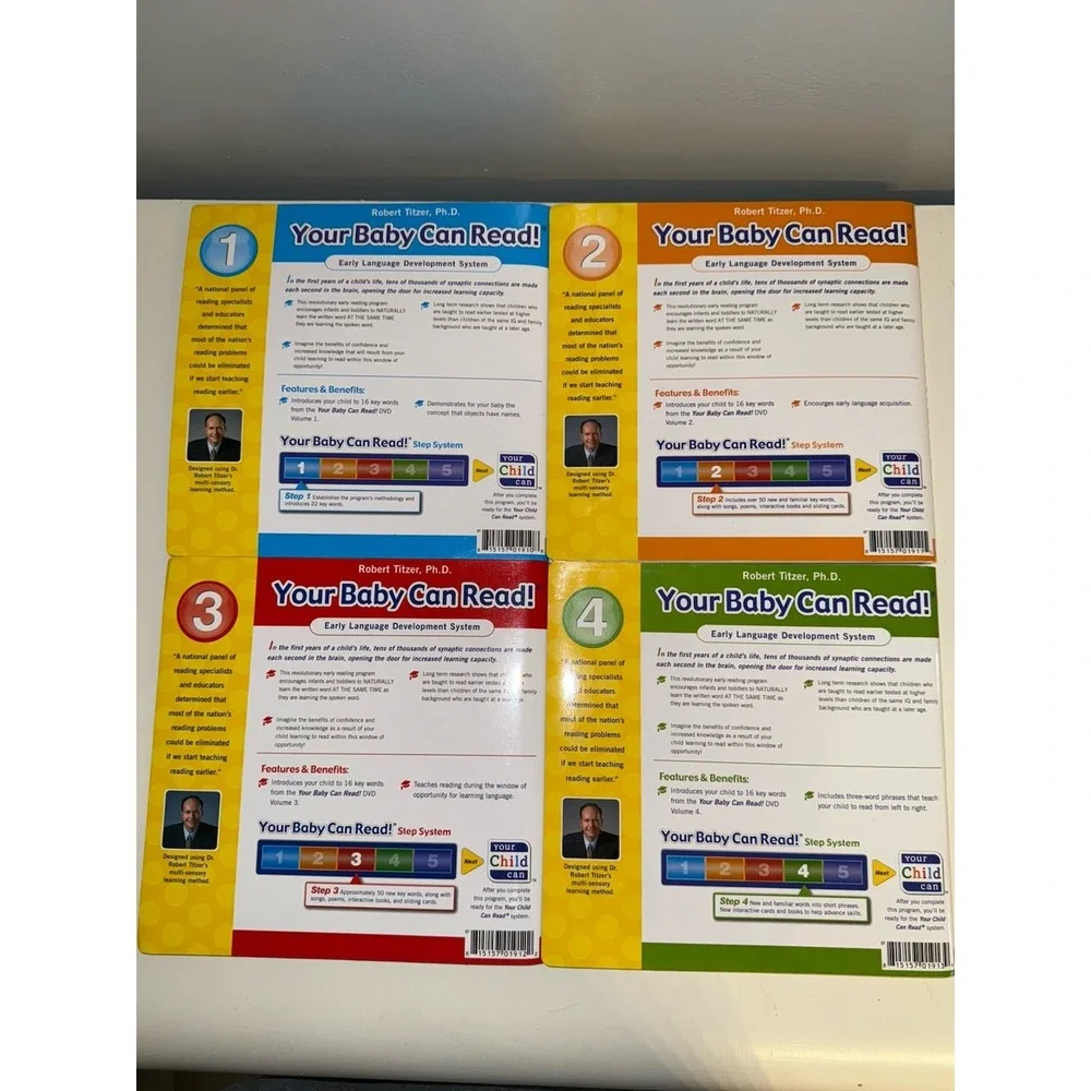Your Baby Can Read‎ Kit ENGLISH Reading System 4 DVD, 4 BOOKS, 20 CARDS New Read